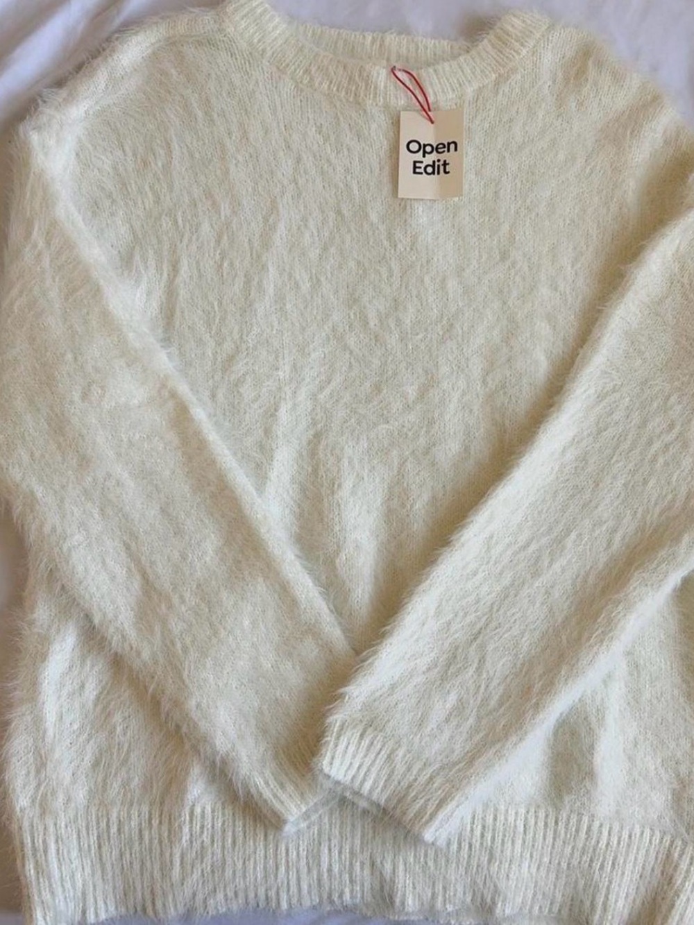 Open Edit Cozy Cream Crewneck Sweater